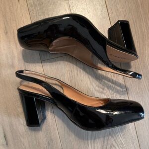 Torrid Glossy Black Slingback Heels